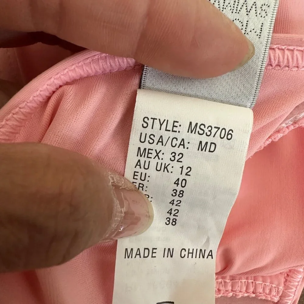 Monday Swimwear Bikini Top Twist Front Padded Lightweight Pink Sz M